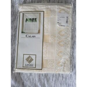 Vintage Calais 36" Tier Curtains Color Is Ecru Cottage Core